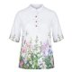 Fashion Printed Casual Stand Collar Short Sleeve Shirt Women